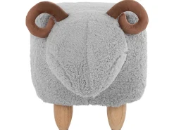 Tamborete Em Tecido Cinzento Lamb