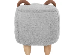 Tamborete Em Tecido Cinzento Lamb