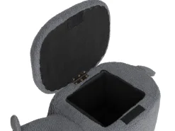 Tamborete Em Tecido Cinzento Com Arrumação Alpaca