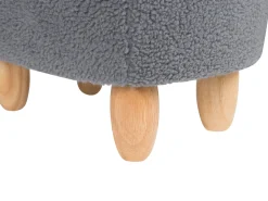 Tamborete Em Tecido Cinzento Com Arrumação Alpaca