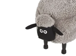 Tamborete Em Tecido Cinzento Com Arrumação Sheep