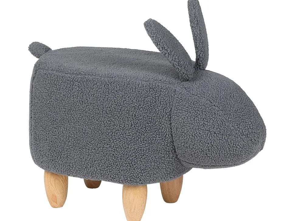 Tamborete Em Tecido Cinzento Bunny