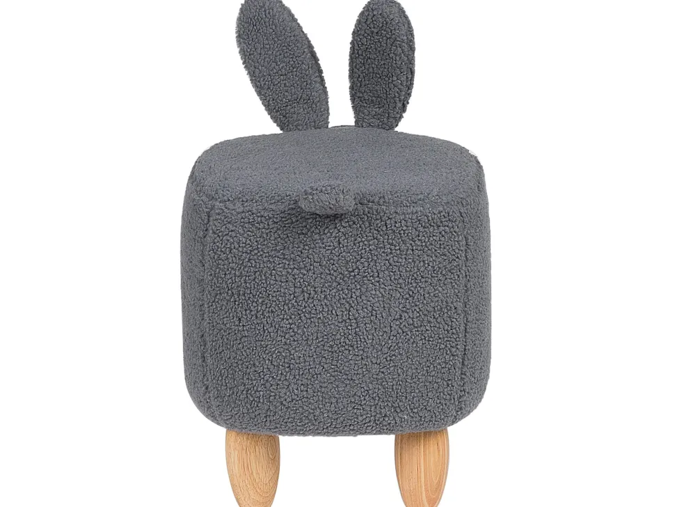 Tamborete Em Tecido Cinzento Bunny