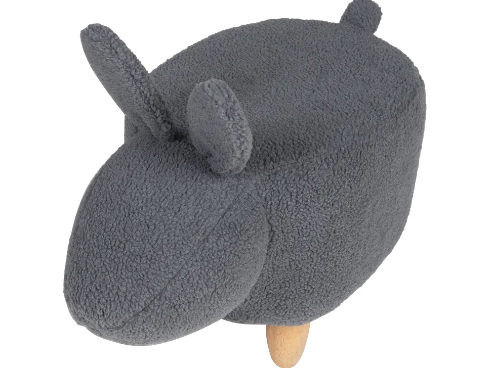 Tamborete Em Tecido Cinzento Bunny