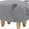 Tamborete Em Tecido Cinzento Claro Piggy