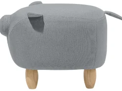 Tamborete Em Tecido Cinzento Claro Piggy