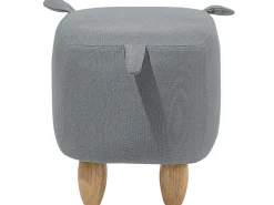 Tamborete Em Tecido Cinzento Claro Piggy