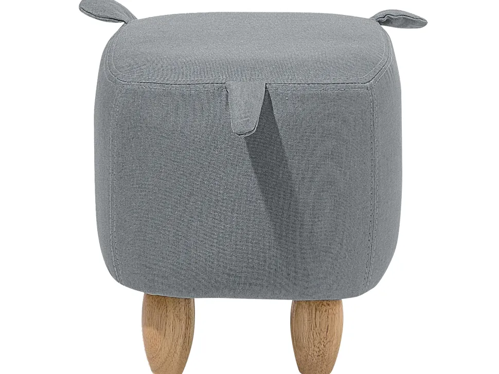 Tamborete Em Tecido Cinzento Claro Piggy