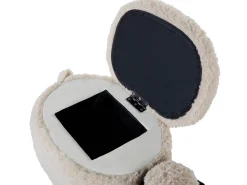 Tamborete Em Tecido Creme Com Arrumação Sheep