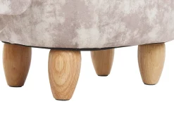 Tamborete Em Tecido Creme Com Arrumação Doggy