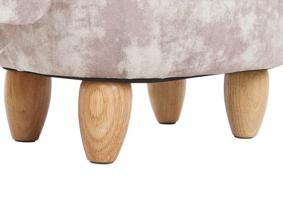 Tamborete Em Tecido Creme Com Arrumação Doggy