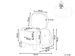 Tamborete Em Tecido Creme Com Arrumação Doggy