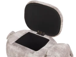 Tamborete Em Tecido Creme Com Arrumação Doggy