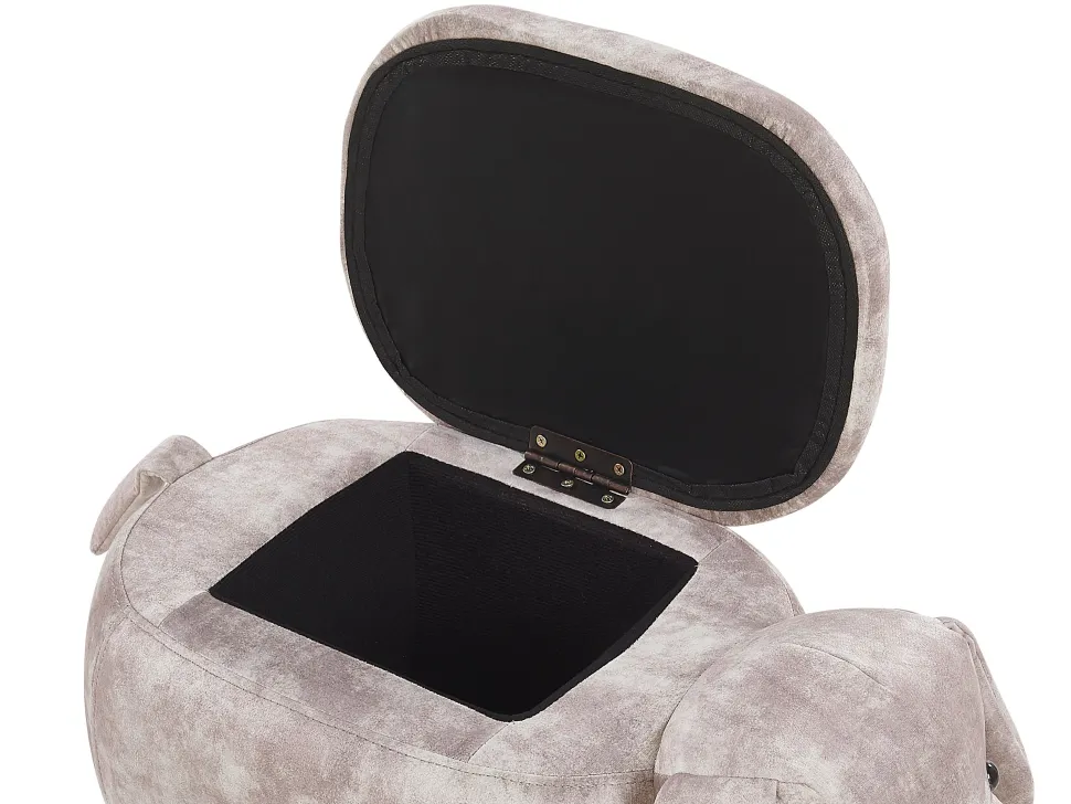 Tamborete Em Tecido Creme Com Arrumação Doggy