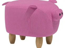 Tamborete Em Tecido Rosa Piggy