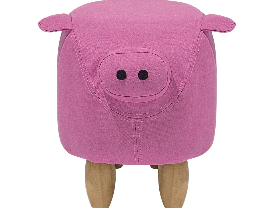 Tamborete Em Tecido Rosa Piggy