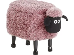 Tamborete Em Tecido Rosa Com Arrumação Sheep