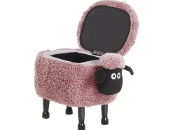 Tamborete Em Tecido Rosa Com Arrumação Sheep