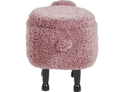 Tamborete Em Tecido Rosa Com Arrumação Sheep