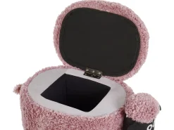 Tamborete Em Tecido Rosa Com Arrumação Sheep