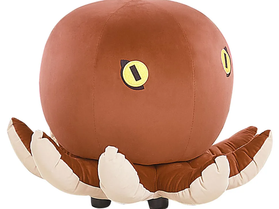 Tamborete Em Veludo Castanho Octopus