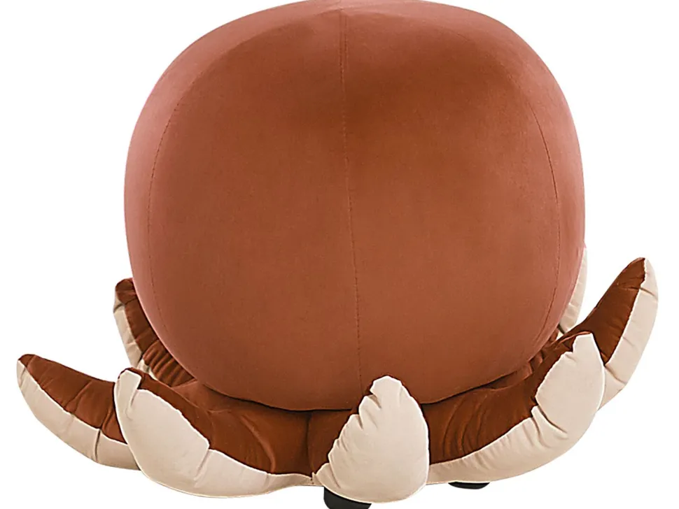 Tamborete Em Veludo Castanho Octopus