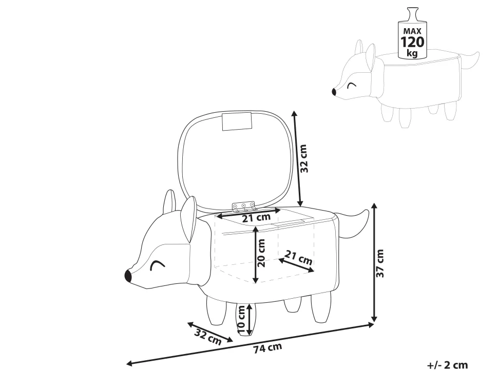 Tamborete Em Veludo Laranja Com Arrumação Fox