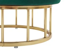 Tamborete Em Veludo Verde Escuro Com Arrumação Elgin