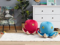 Tamborete Em Veludo Vermelho Octopus