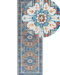 Tapete Azul E Laranja 80 X 240 Cm Ritapuram