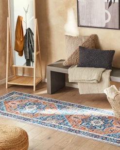 Tapete Azul E Laranja 80 X 240 Cm Ritapuram