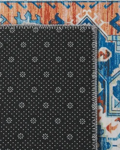 Tapete Azul E Laranja 80 X 240 Cm Ritapuram