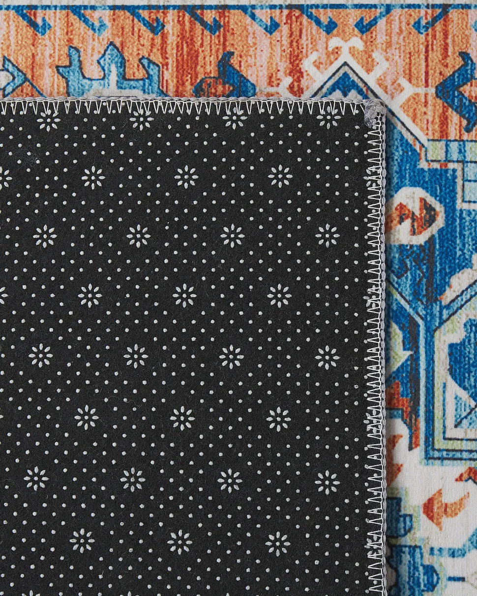 Tapete Azul E Laranja 80 X 240 Cm Ritapuram