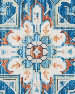 Tapete Azul E Laranja 80 X 240 Cm Ritapuram