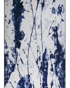 Tapete Branco E Azul 160 X 230 Cm Izmit