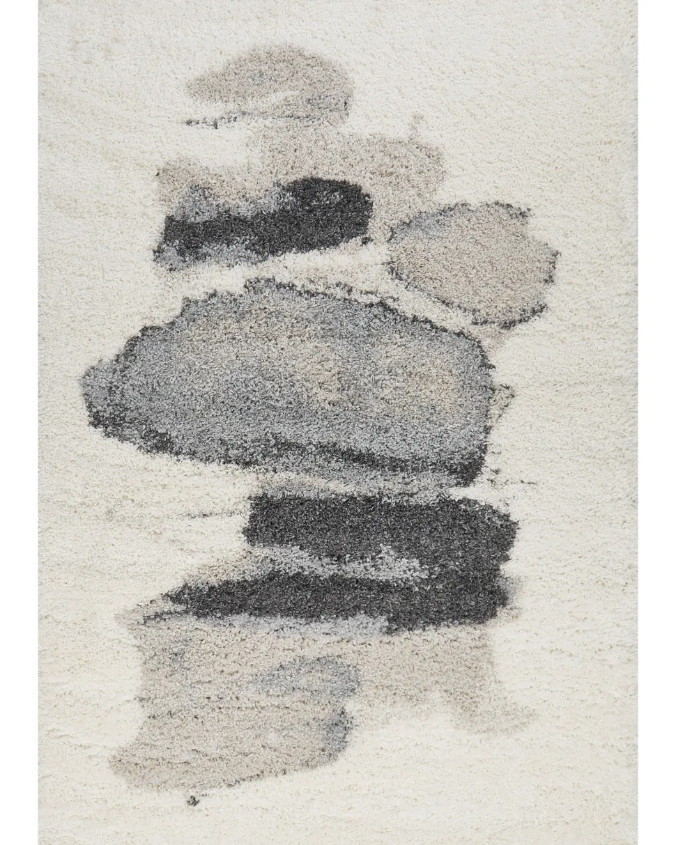 Tapete Branco E Cinzento 160 X 230 Cm Masis