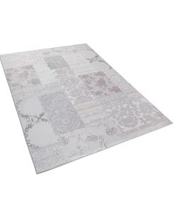 Tapete Cinzento Claro E Rosa 140 X 200 Cm Ballica Ii