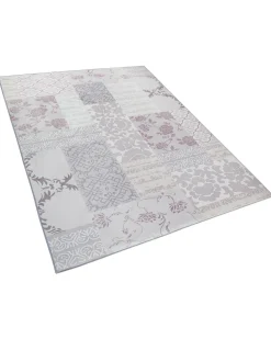 Tapete Cinzento Claro E Rosa 160 X 230 Cm Ballica