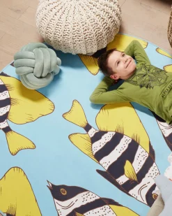 Tapete Com Padrao De Peixes 80 X 140 Cm Fizme