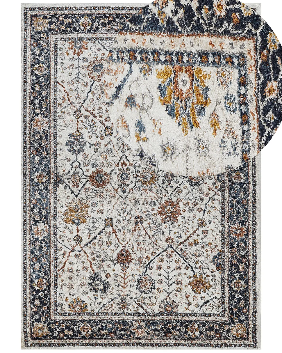 Tapete Creme E Azul 160 X 230 Cm Arates