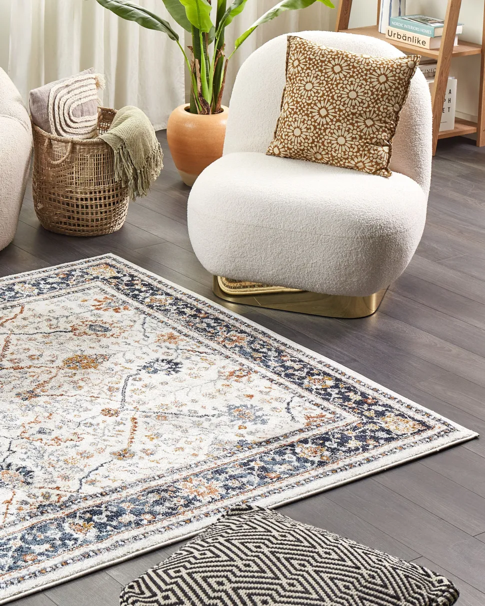 Tapete Creme E Azul 160 X 230 Cm Arates