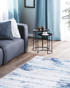 Tapete Creme E Azul 160 X 230 Cm Burdur