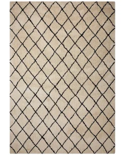 Tapete Creme E Preto 140 X 200 Cm Midyat Ii
