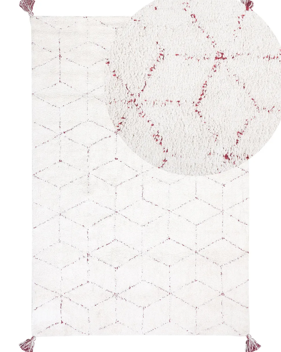 Tapete De Algodao Branco 140 X 200 Cm Sakarya