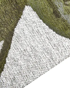 Tapete De Algodao Com Motivo De Folhas Verde 200 X 300 Cm Barzah