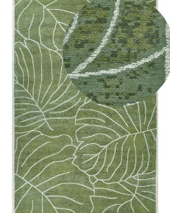 Tapete De Algodao Com Padrao De Planta Verde 200 X 300 Cm Sarmin