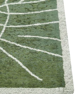 Tapete De Algodao Com Padrao De Planta Verde 200 X 300 Cm Sarmin