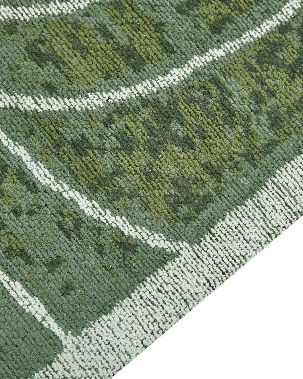 Tapete De Algodao Com Padrao De Planta Verde 200 X 300 Cm Sarmin