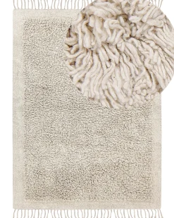 Tapete De Algodao Creme 140 X 200 Cm Bitlis