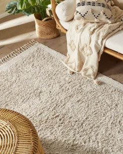 Tapete De Algodao Creme 140 X 200 Cm Bitlis